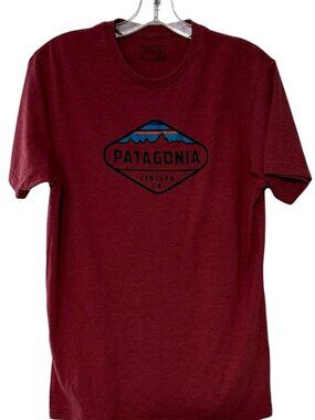 Patagonia Ventura CA Graphic T-Shirt Medium Heathered Red Slim Fit